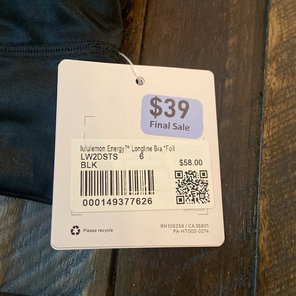 Lululemon Energy Bra Longline *Foil - Picture 6 of 9